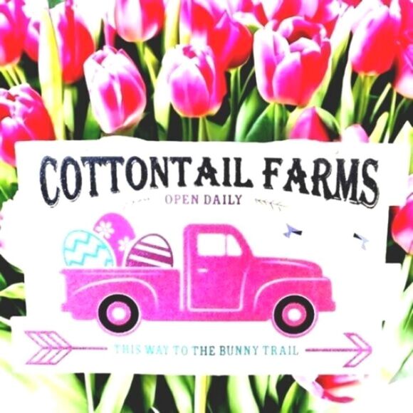 EASTER Happy decor COTTONTAIL FARMS Wall/Door SIGN - Picture 3 of 6